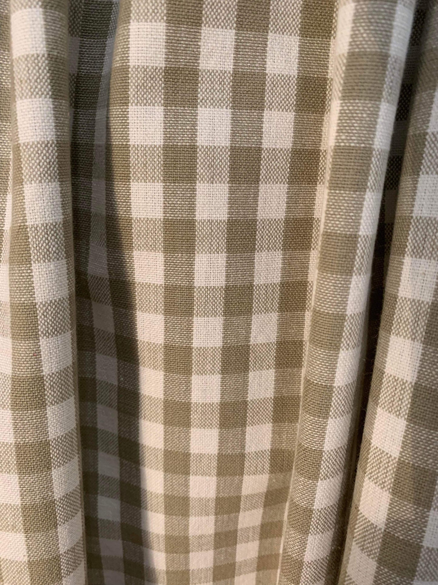 Gingham Hideaway Curtain in Beige