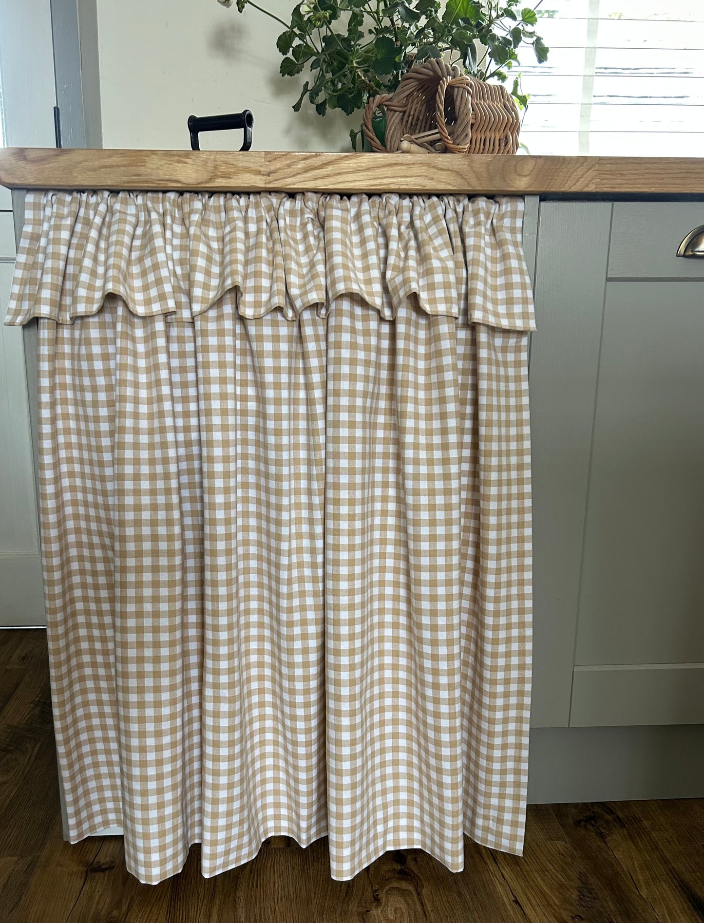 Gingham Under Sink Skirt | Cottage under-counter| Kitchen Sink Cover | Country Style Curtain | Farmhouse