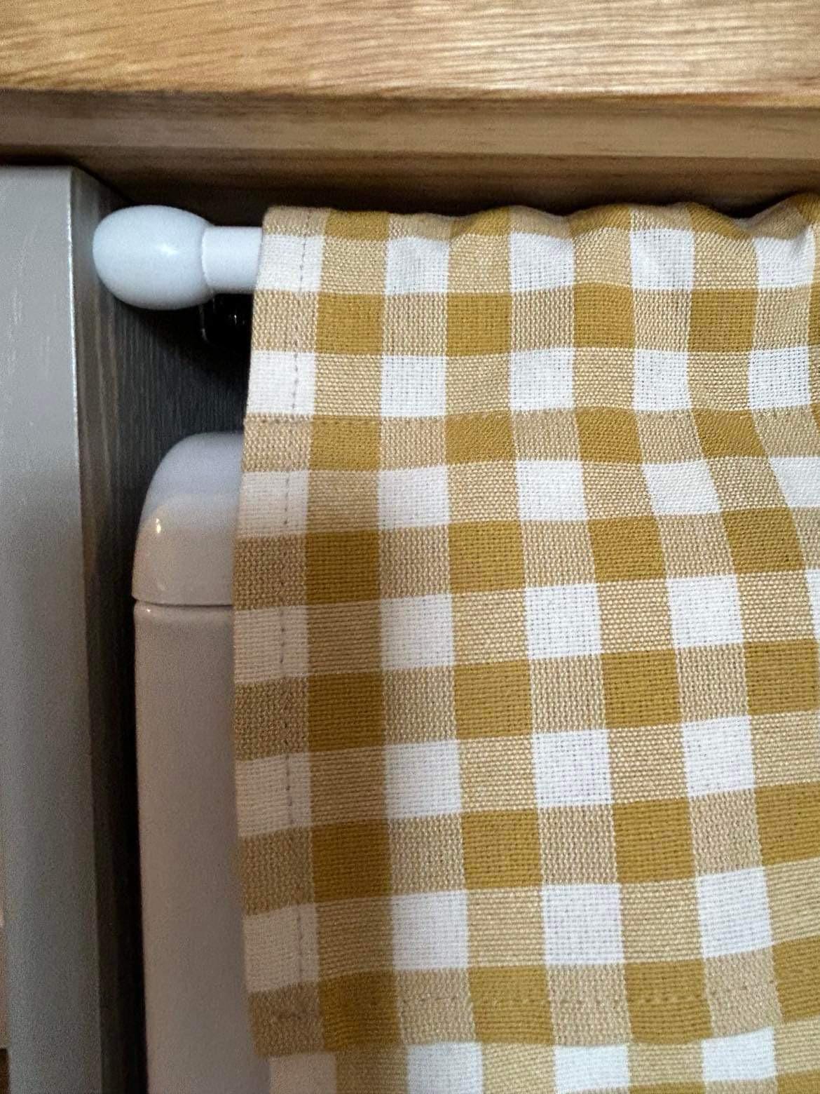 Gingham Hideaway Curtain with Frill in Sunny Yellow