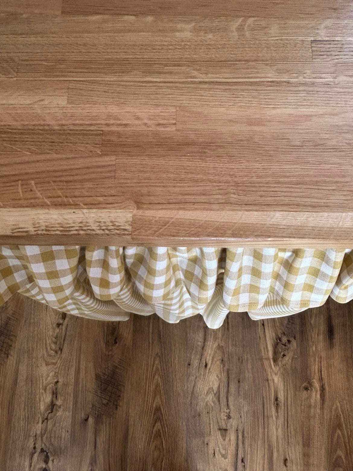 Gingham Hideaway Curtain with Frill in Sunny Yellow
