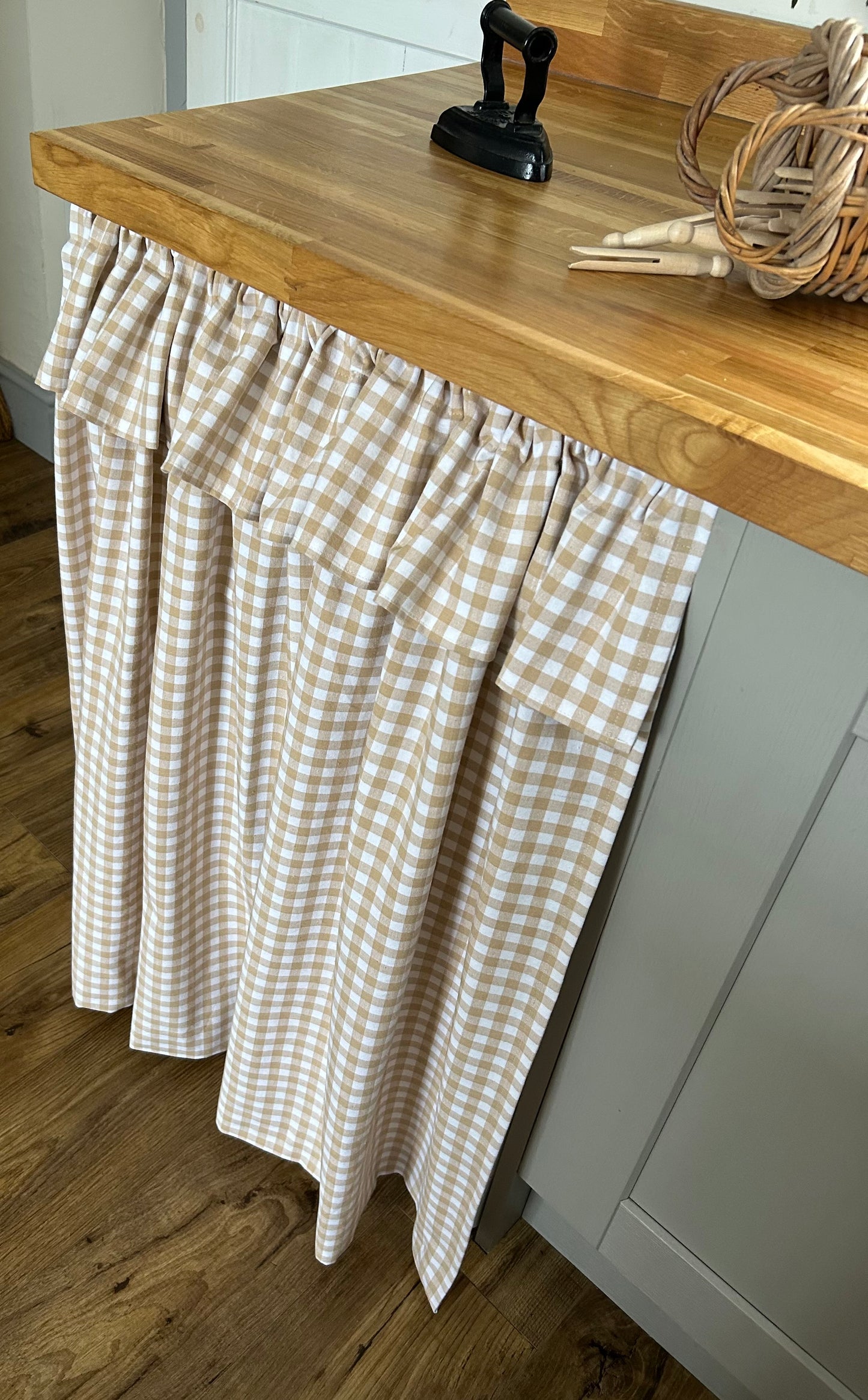Gingham Under Sink Skirt | Cottage under-counter| Kitchen Sink Cover | Country Style Curtain | Farmhouse