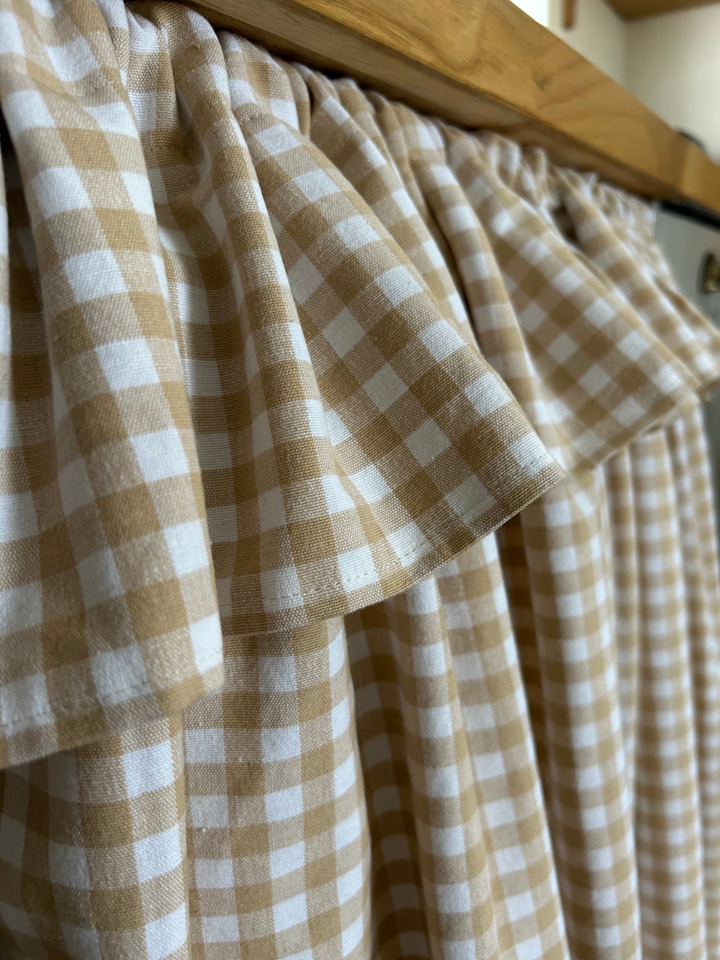 Gingham Under Sink Skirt | Cottage under-counter| Kitchen Sink Cover | Country Style Curtain | Farmhouse