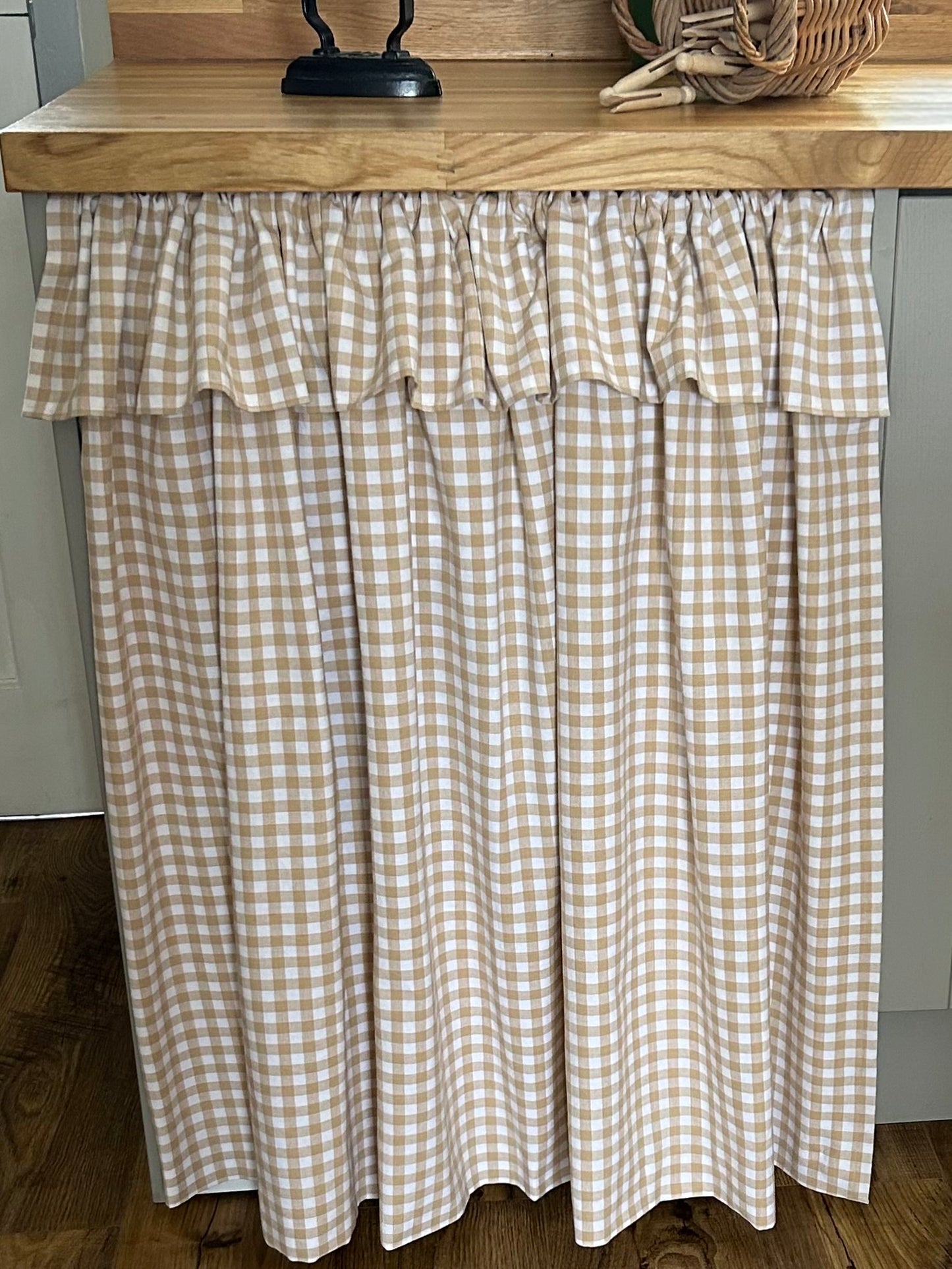 Gingham Under Sink Skirt | Cottage under-counter| Kitchen Sink Cover | Country Style Curtain | Farmhouse