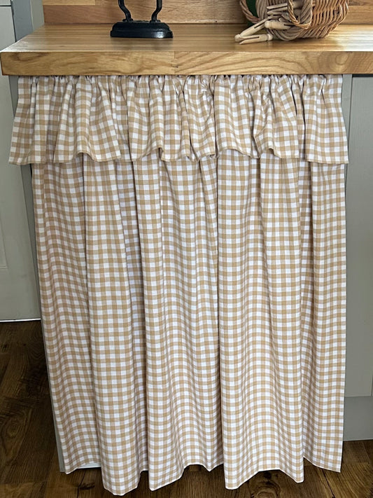 Gingham Under Sink Skirt | Cottage under-counter| Kitchen Sink Cover | Country Style Curtain | Farmhouse