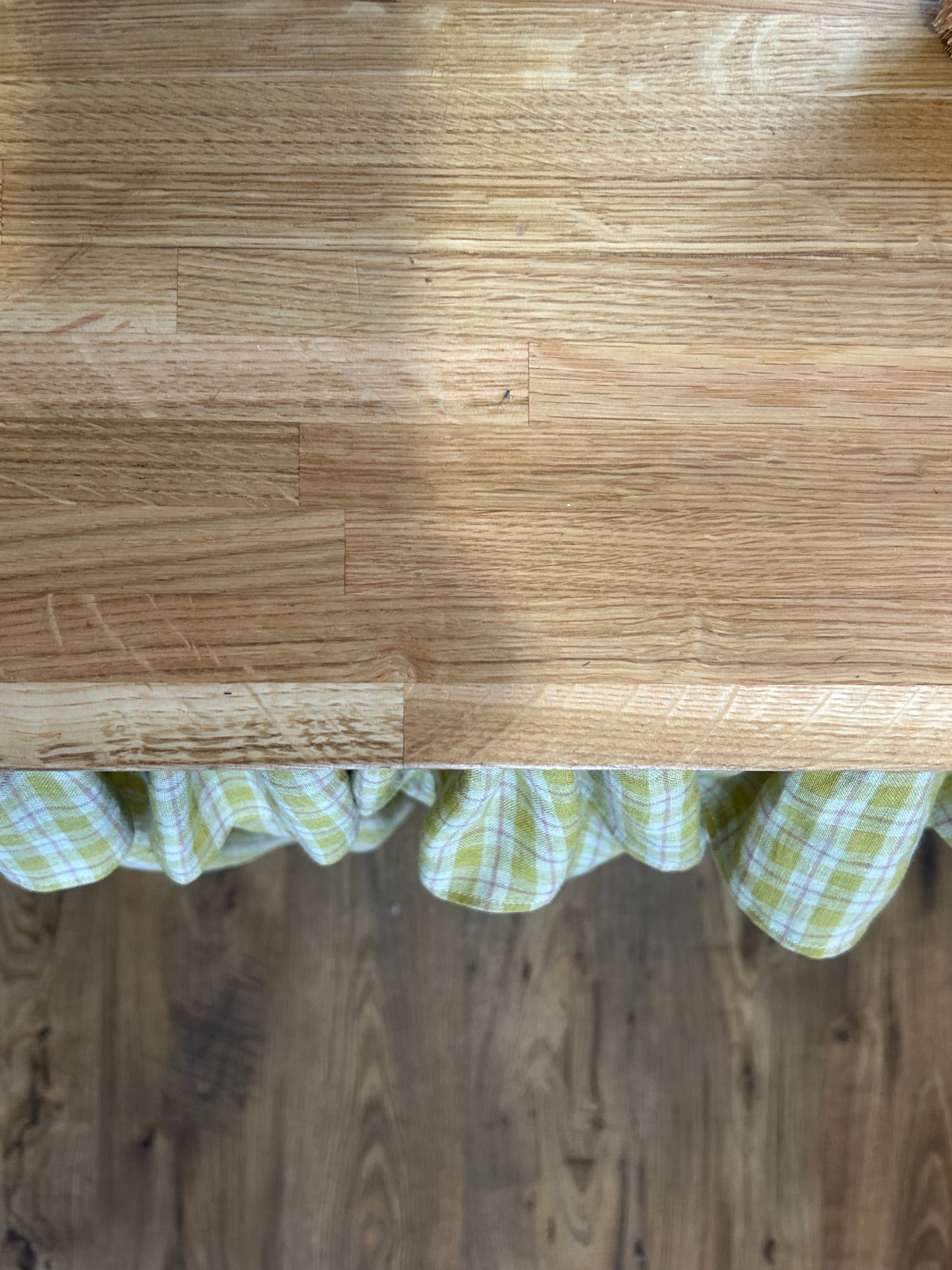 Under Counter Curtain Laundered Linen with Ruffle | Sink Skirt | Cabinet Cover