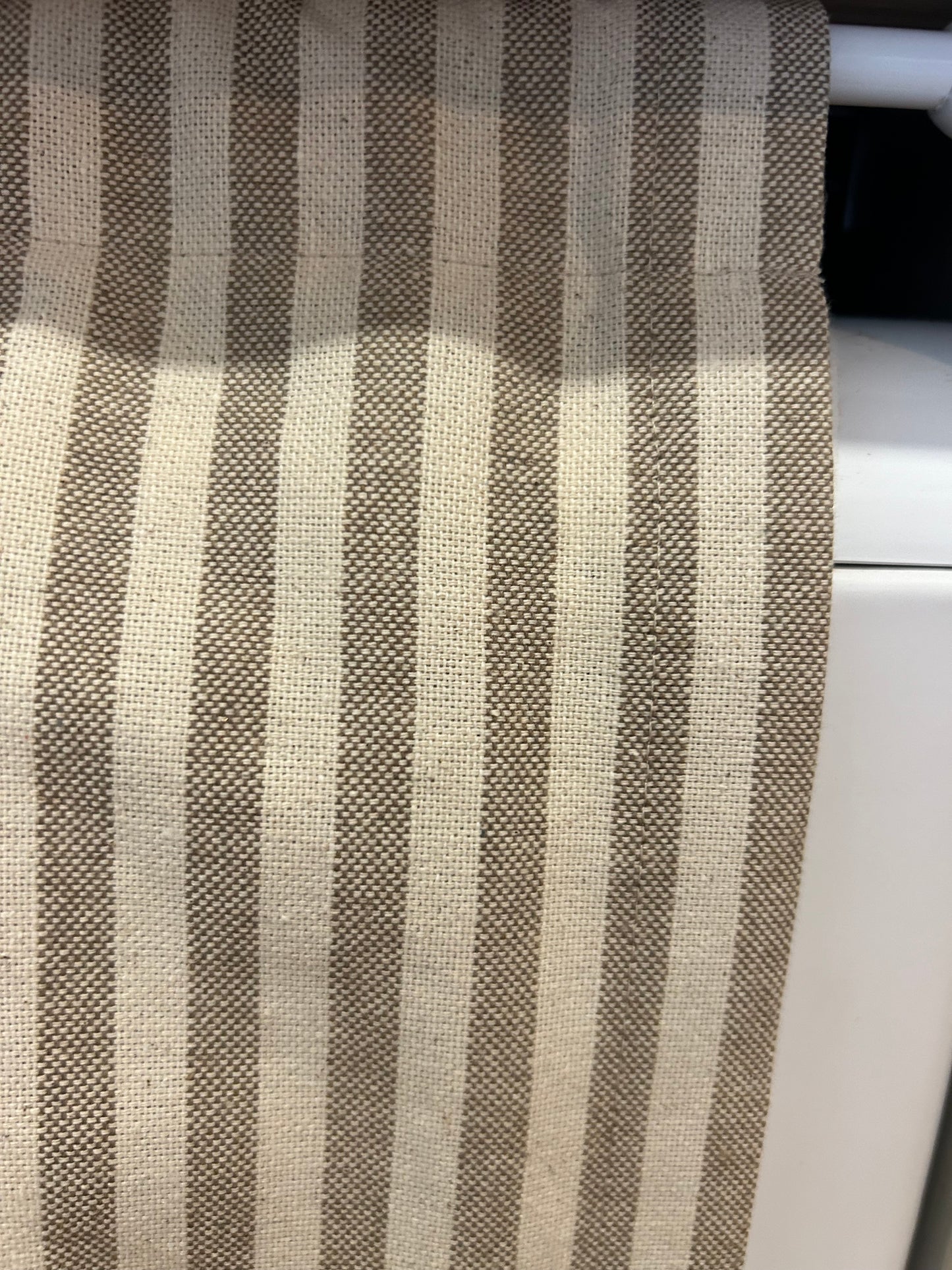 Kitchen Hideaway Curtain in natural and beige stripe